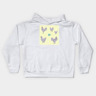 Lavender Ameraucana Pattern Yellow Kids Hoodie